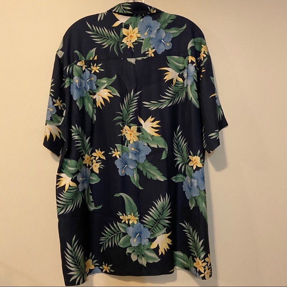 Nautica 100% Silk Button Floral Shirt - Picture 2 of 5